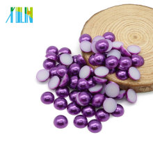 Faux Plastic ABS Pearls Flat Loose Pearls Beads For Jewelry Making, Z47-Dark Purple